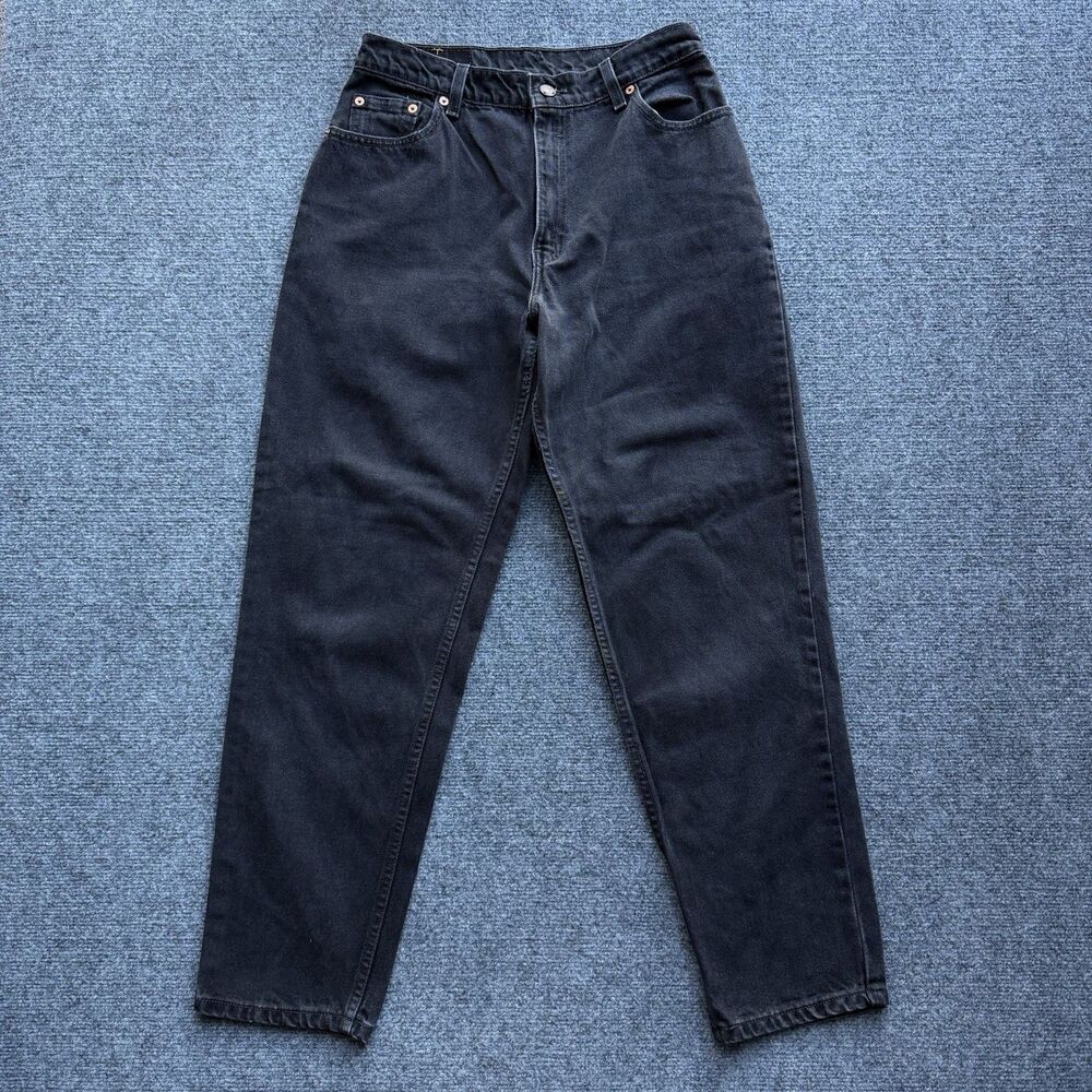 Vintage Levi’s 550 Women’s Black Jeans Made In USA Relaxed Tapered Fit 30x28